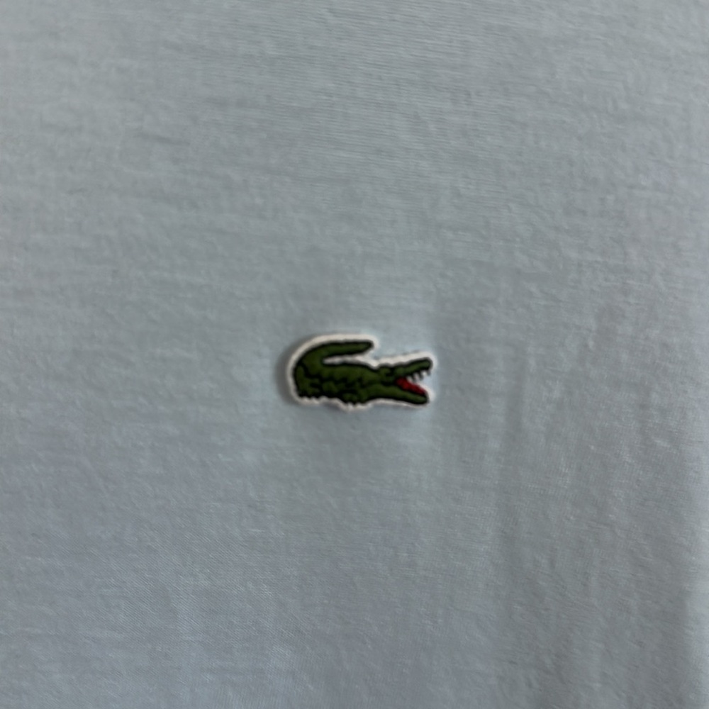 Lacoste Men's Light Blue V-Neck T-Shirt - Picture 3 of 5